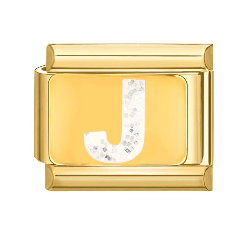 Fashion Golden 26 Letters A-Z Italian Links Charm Beads 9mm Stainless Steel Bracelet Jewelry DIY Hand Making