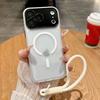 Tempered film with lens with lanyard Magnetic Case For iPhone 17 ProMax 17Pro Air Magsafe Wireless Charge Armor Shockproof Cover