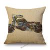 Vintage Motorcyle Chopper Poster Art Cafe Bar Industrial Mechanic Decoration Style Sofa Pillow Case Retro Linen Cushion Cover