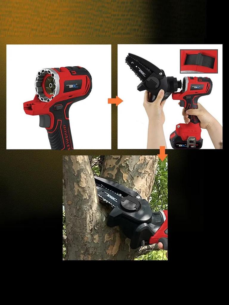 18V household brushless cordless power tool kit, integrated set of wood metal tile cutting, drilling, grinding and sanding, with multiple accessories