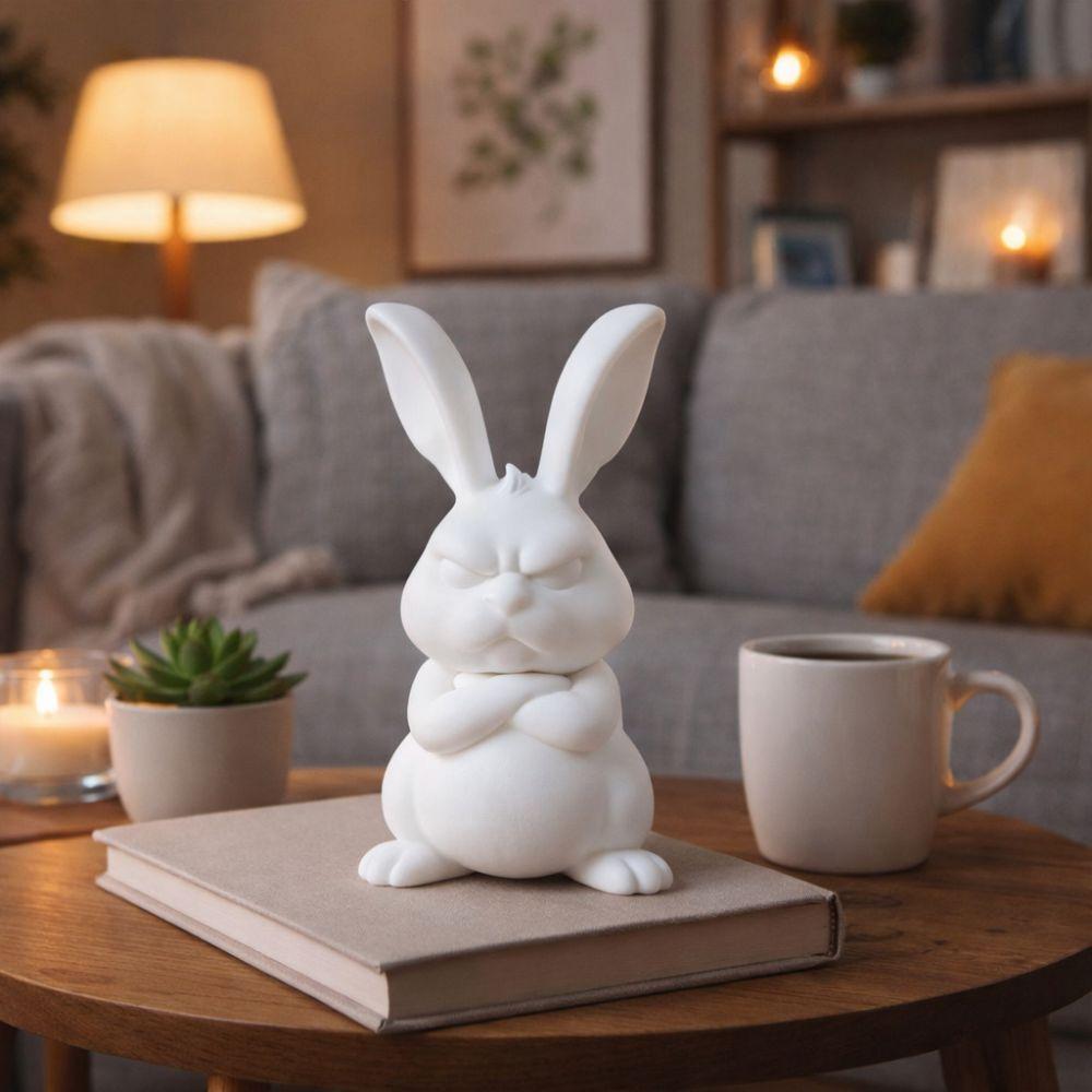 Collectors Cute Easter Fitness Rabbit Funny Plastic Small Rabbit Ornament Realistic Handmade Bunny Figurine Bookshelf Display
