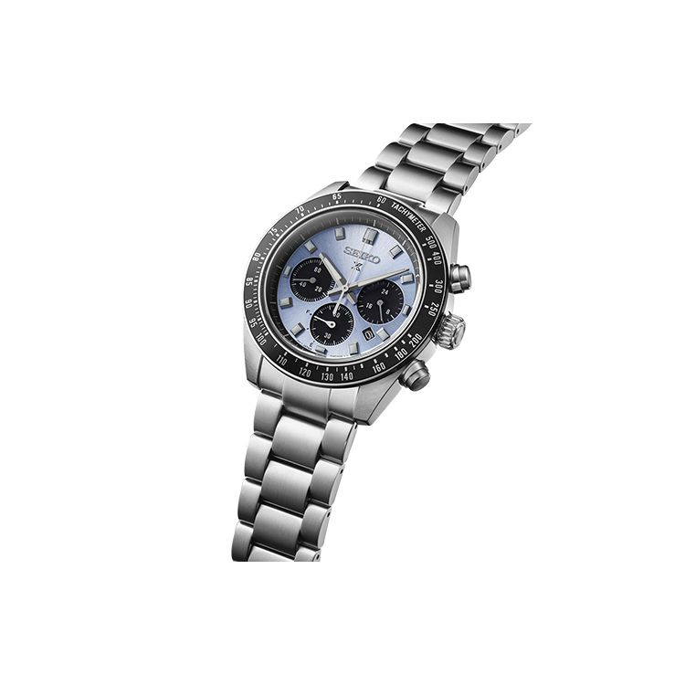 Seiko Three-Eye Chronograph Solar Couple Quartz Watch Men watches Blue SSC935P1