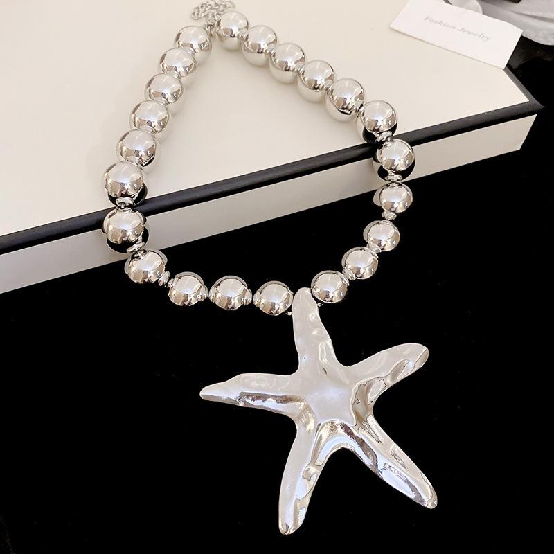 Seaside Vacation Wind Starfish Ocean Series Silver Needle Earrings Summer Personality Temperament Necklace Bracelet Earrings