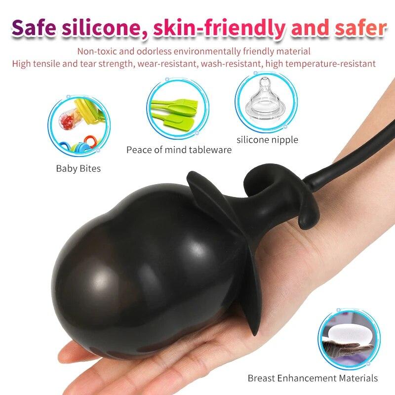 Silicone Inflatable Anal Plug Adult Sex Toy Masturbator Fisting Gay 18+