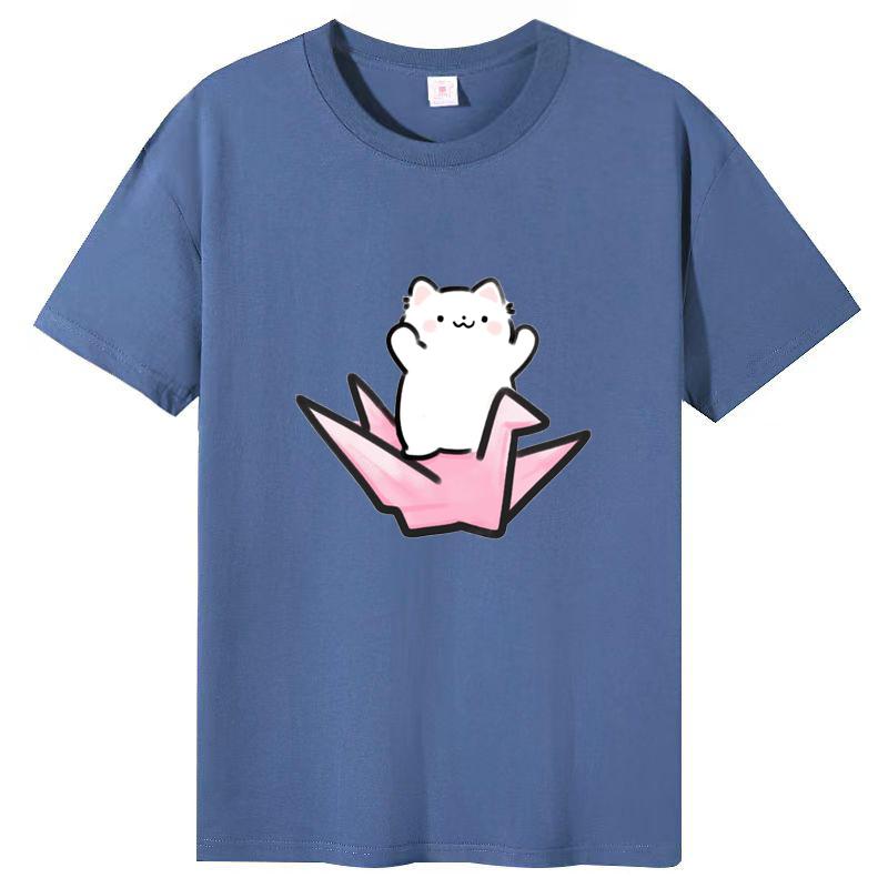 Dámské léto Populární tričko s krátkým rukávem Bavlna Prodyšné Volný top Potištěné tričko Ležérní