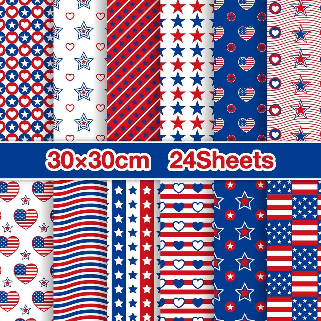 24-sheet Set Of Decorative Paper For Making Cards, Crafts, Scrapbooks, And Decorations 30x30cm