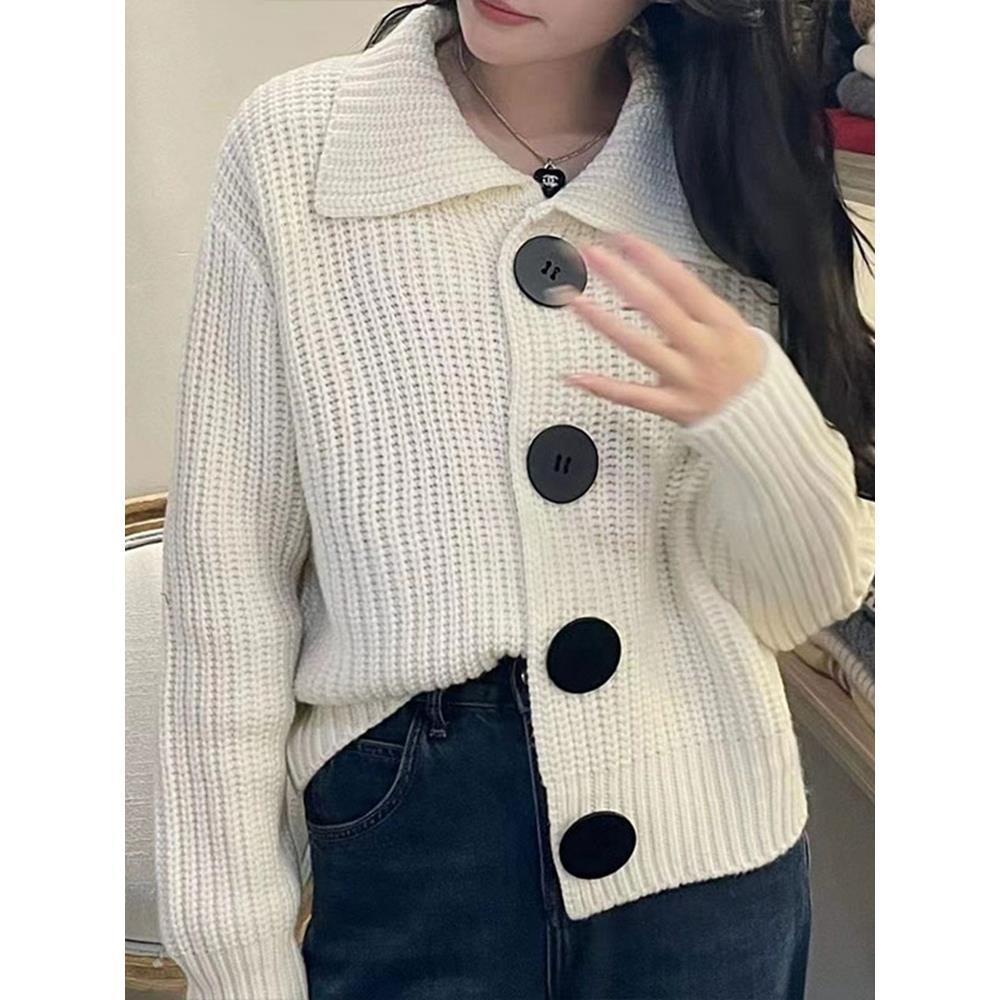 

Женский французский ретро тыквенно-оранжевый вязаный кардиган свитер XL (62.5-70 kg)