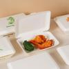 50Pcs Microwave Safe Disposable Paper Lunch Boxes Thick Takeaway Meal Containers for Office School Food Packing