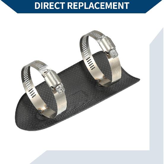 Muffler Heat Guard with Clamp/Exhaust Pipe Head Shield Cover for Motorcycle/Heat Insulation Carbon Fiber 145x62mm / 1 Set Black