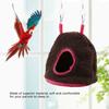 Parrot Nest Berber Fleece Warm Plush Hammock Hanging Swing Bed Cave for Pet Bird Dark Brown