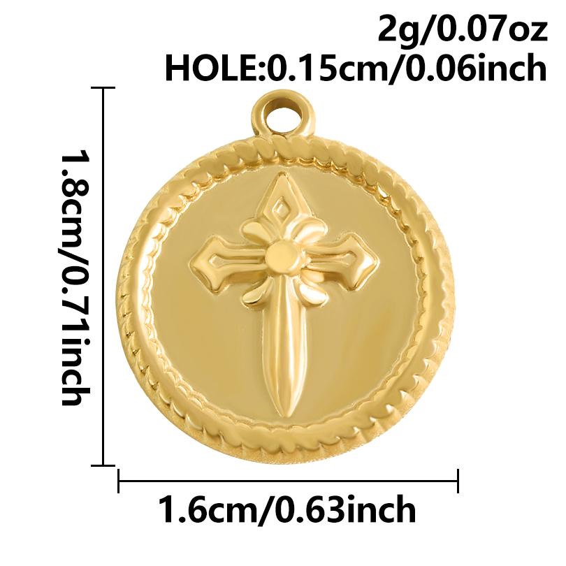 5pcs Pvd Round Charm Tool Wrench Sword Animal Stainless Steel Pendants For Jewelry Making Bracelets Keychain DIY Bag Charms Bulk