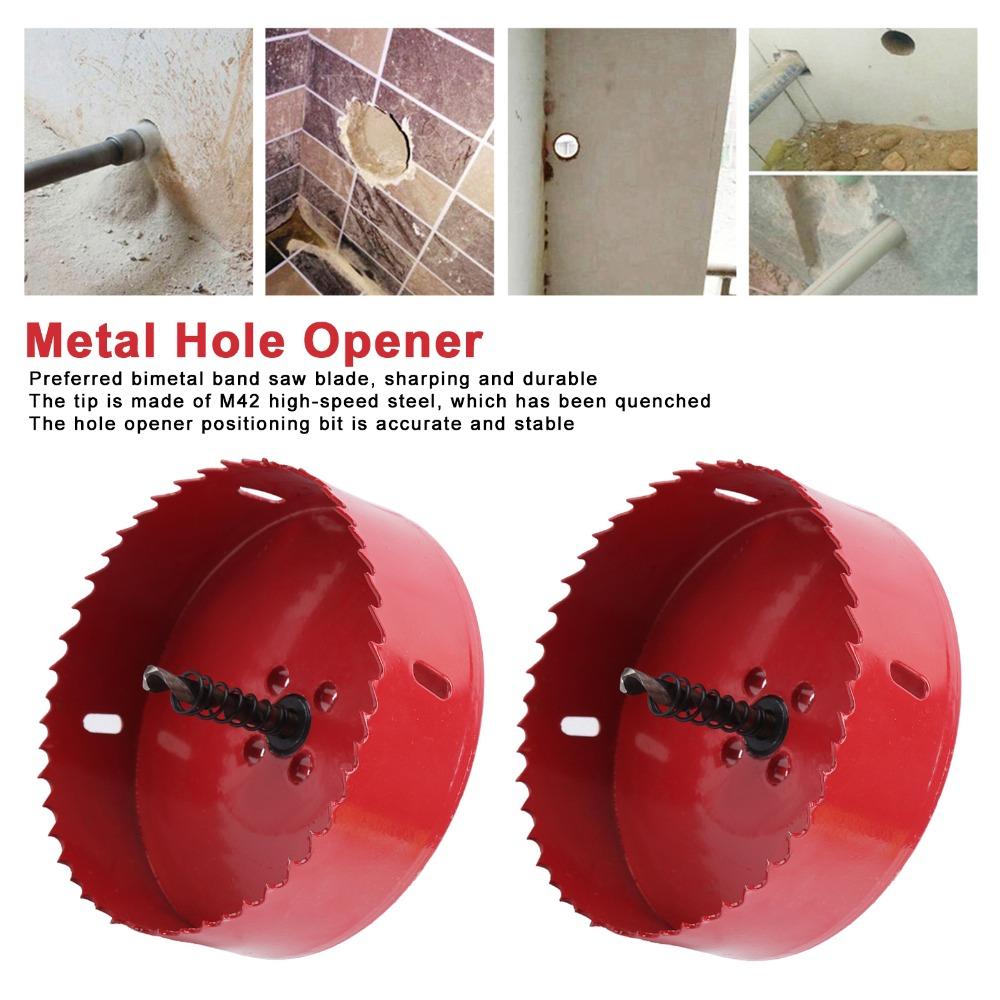 2pcs 115mm / 4.5in Bi-Metal Hole Saw 110mm / 4.3in HSS Hole Cutter Durable Hole Open Tool For Wood