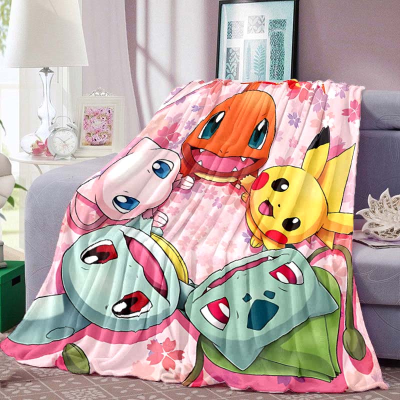 Pokémon Pikachu Series Flannel Blanket—Soft To the Touch, the Perfect Choice for Home Relaxation; an Excellent Gift for Pokémon