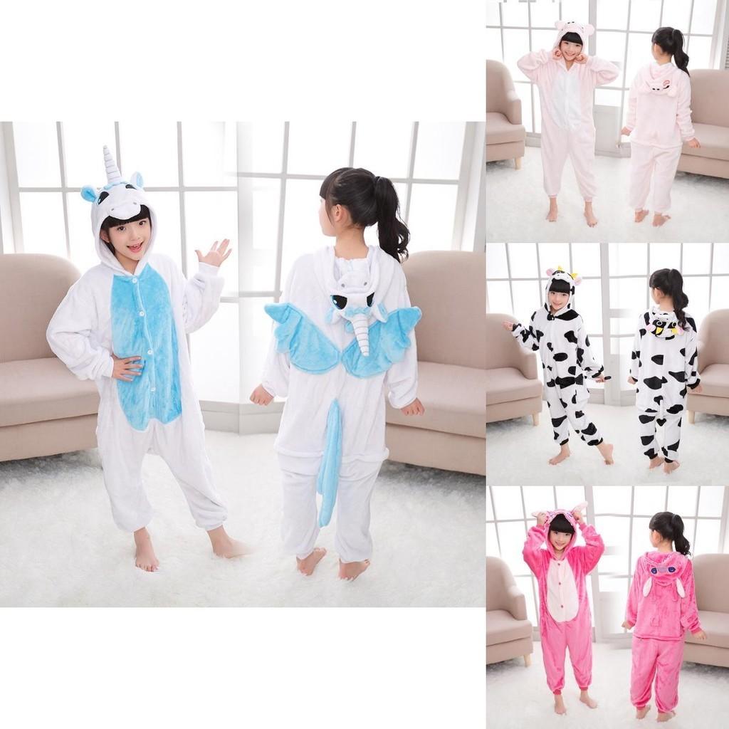 Premium Quality Halloween Kids Pajamas Cosplay Costume Featuring Pokemon Pikachu Dragon Cow Designs