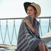 Striped Cotton Turkish Sports Bath Towel With Tassels Travel Gym Camping Sauna Beach Pool Blanket Absorbent Easy Care