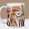 3D Tools Tools Ceramic Coffee Mug Teacup Dad Father'S Day Daddy Engine Engineering