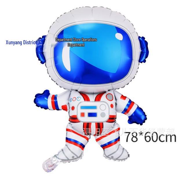 Large Space-Themed Cartoon Balloon Set: Astronaut, Spaceship, Sci-Fi, Anime Party Decorations
