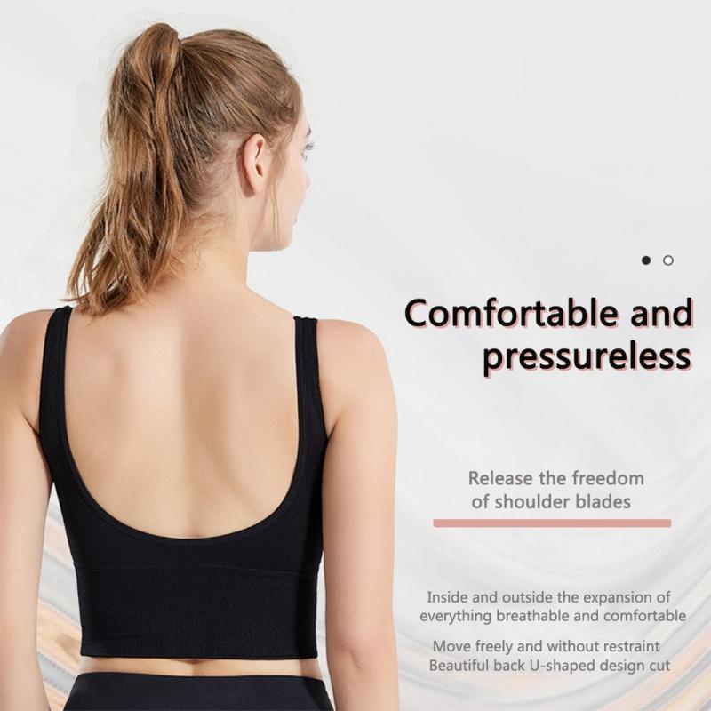 Women's 3D Non-marking Sports Underwear Women's High-strength Shockproof Anti-sagging Gathered Fitness Cups Integrated Beauty Back Yoga Vest