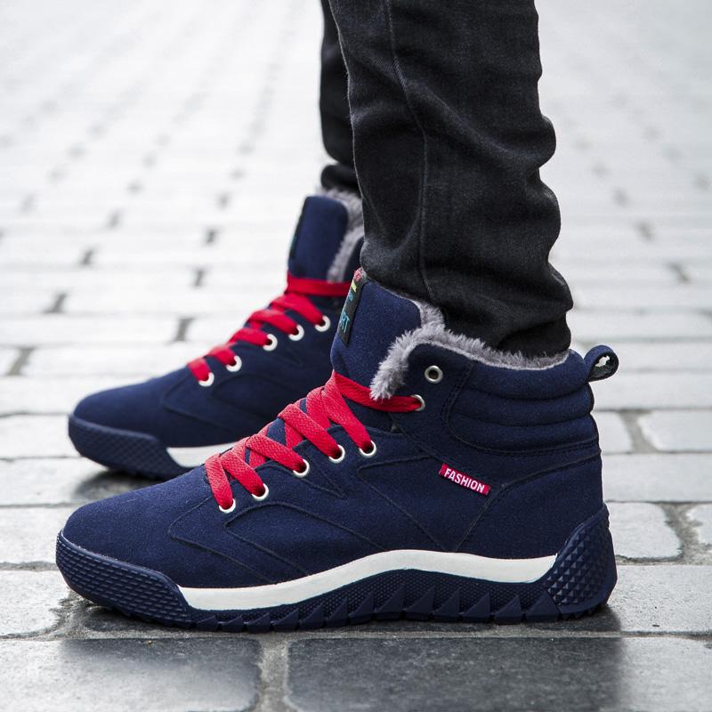 Fashion New Motorcycle Boots Men High Top Sneakers For Men Winter Casual Walking Sneakers Ankle Boots Men Punk Snow Shoes Large Size 48