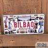 2D Flat, Retro Bilbao Spain-Themed Metal Wall Art Sign - 6x12 Inch Vintage Spanish City Decor with Guggenheim Museum Design