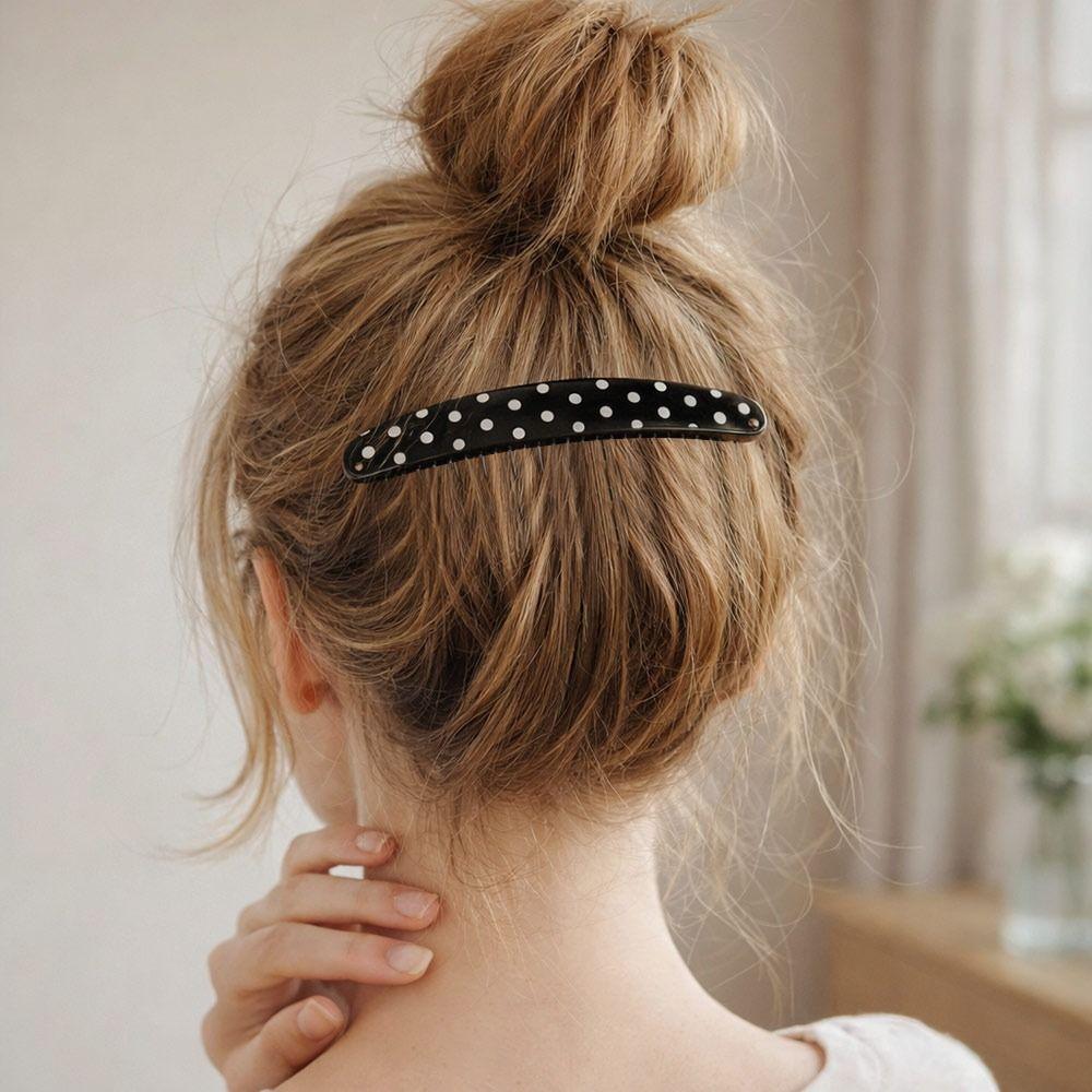 Non-Slip Comb Clip Polka Dot Bangs Hair Clip Fashion Hair Side Combs  for Princess Hair Accessories