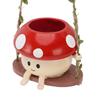Mushroom Flower Pot Swing Face Planter Succulent Plant Pot Ornament for Wall Ceiling Shelf