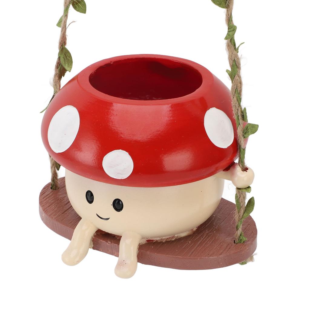 Mushroom Flower Pot Swing Face Planter Succulent Plant Pot Ornament for Wall Ceiling Shelf