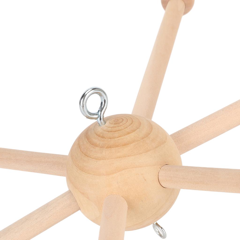 ZK30 Wooden Frame Baby Crib Hanger Spherical Six Legs Baby Wooden Mobile Hanger for Wind Chime Bed Toy Decoration