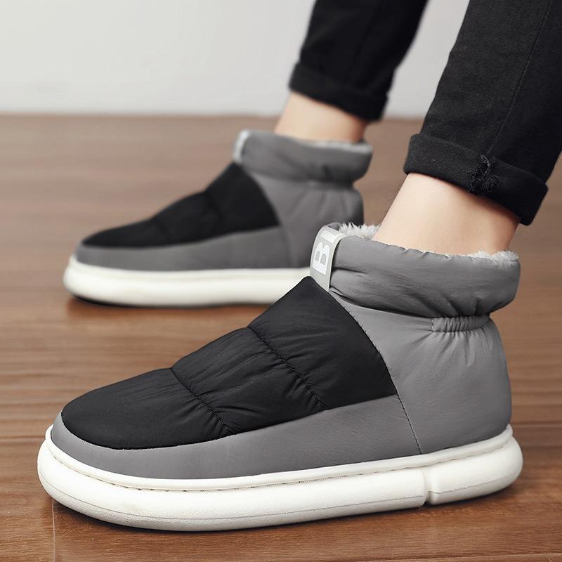 

Модные классические ботинки на платформе для зимы для мужчин, теплые плюшевые мужские зимние ботинки, удобные нескользящие уличные ботильоны, мужские ботинки 36