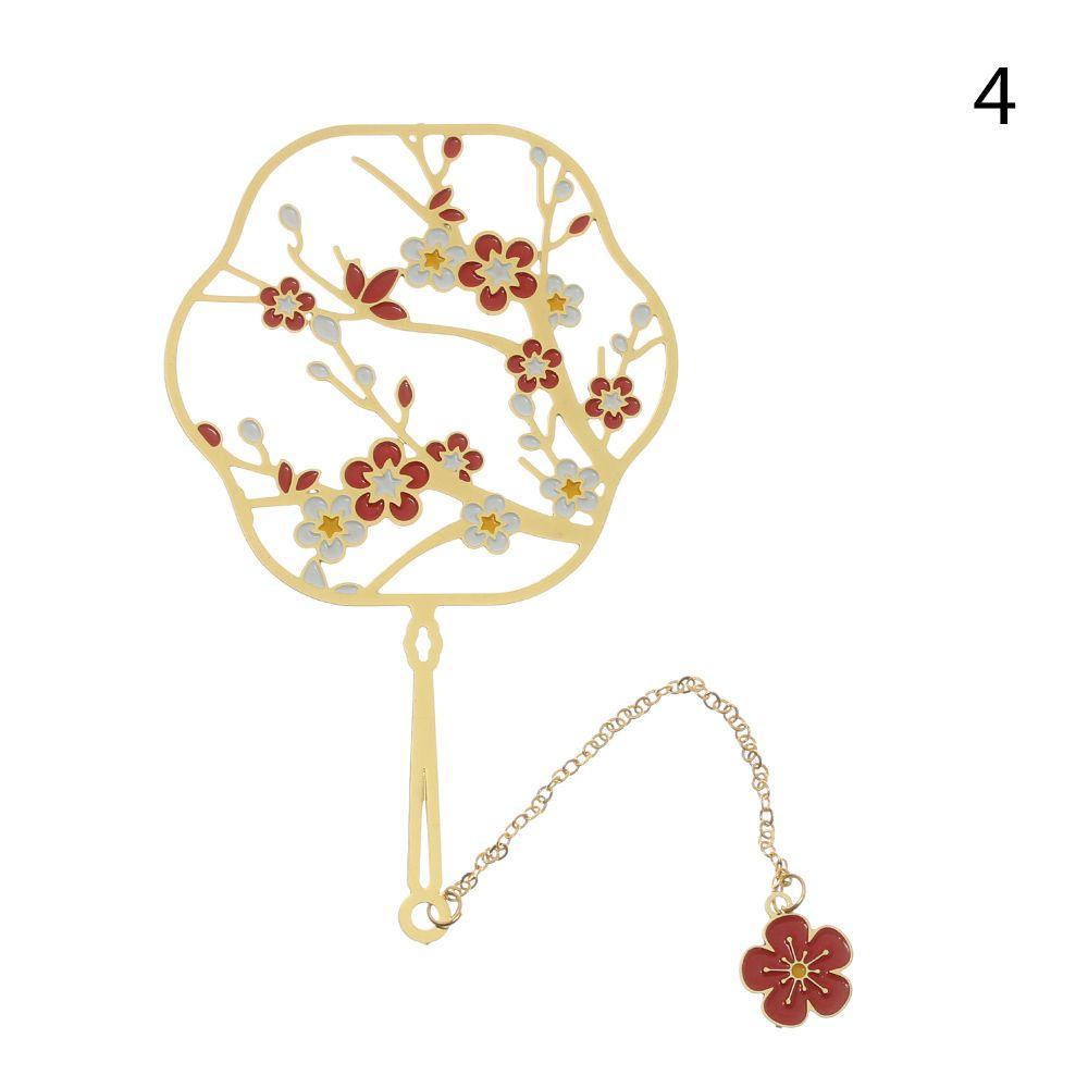 

School Office Supplies Pagination Mark Chinese Style Brass Peacock Book Clip Tassel Bookmark 4