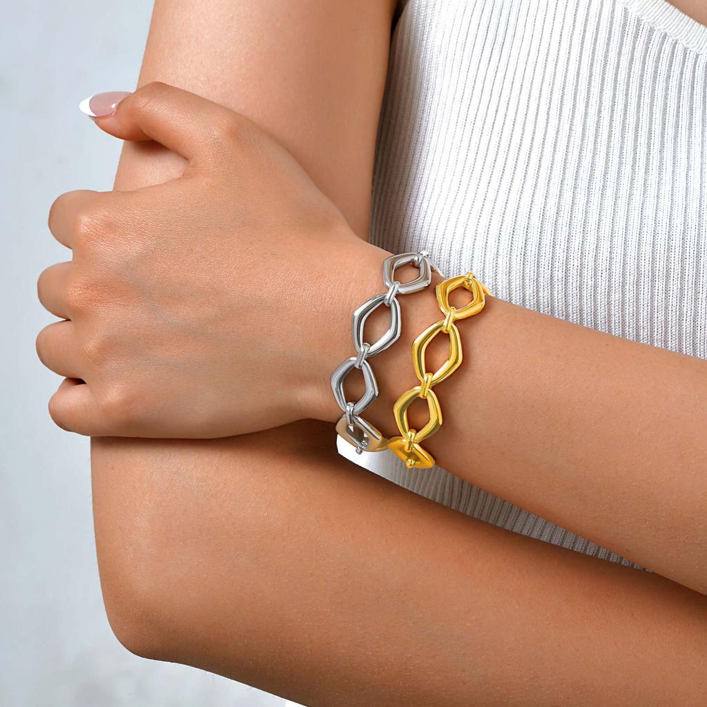 High Quality Hollow Geometric Bracelet for Women,Gold Plated Stainless Steel Bracelets,Unique Jewelry Gifts