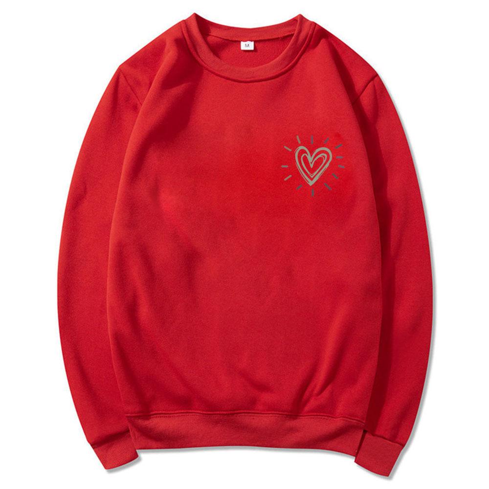 Новое худи с круглым вырезом простое и свободное для осени и зимы 6940 3XL красный 1280₽