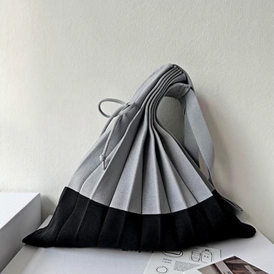 Faltbare Einkaufstasche Wiederverwendbar Akkordeon-Einkaufstasche Farbblock-Falten-Schultertasche für den Lebensmitteleinkauf Tägliche Besorgungen