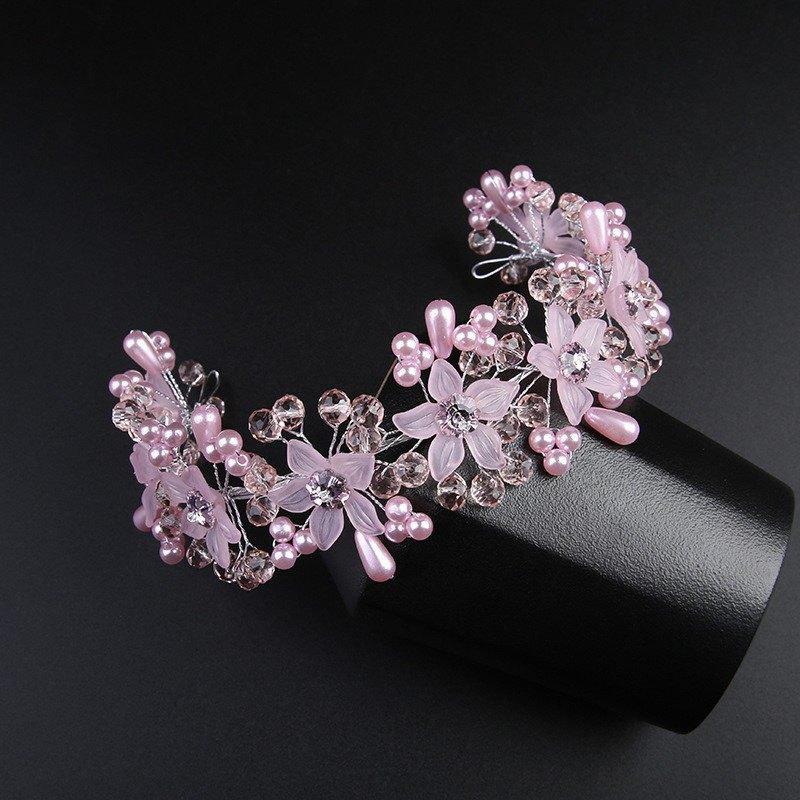 Korean flower hair accessories, high-end imitation pearl headbands, cross-border beautiful wedding dress accessories, wedding bridal headdresses