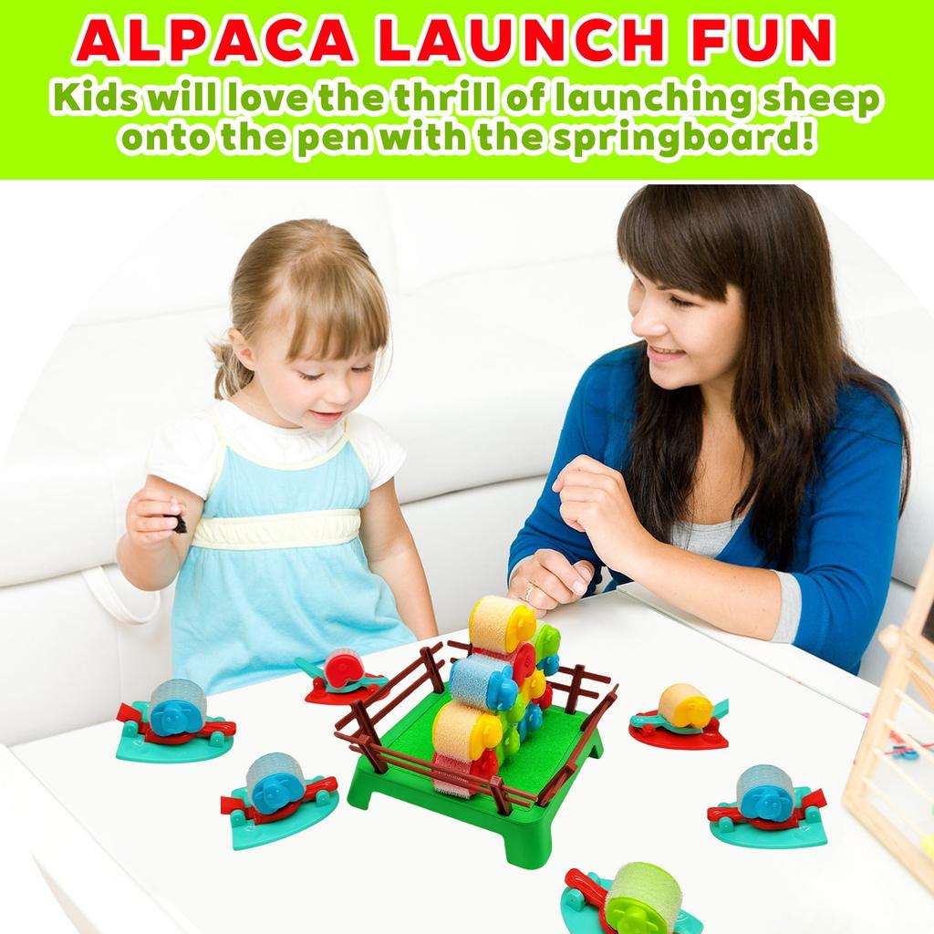 Jumping Sheep Board Game,Catapulting Sheep Game For 4-12 Kids,Sheep Tabletop Family Game,2-4 Players