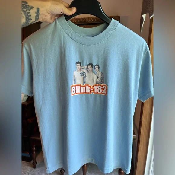 Blink 182 Vintage blue short sleeve t-shirt classic style QT3637