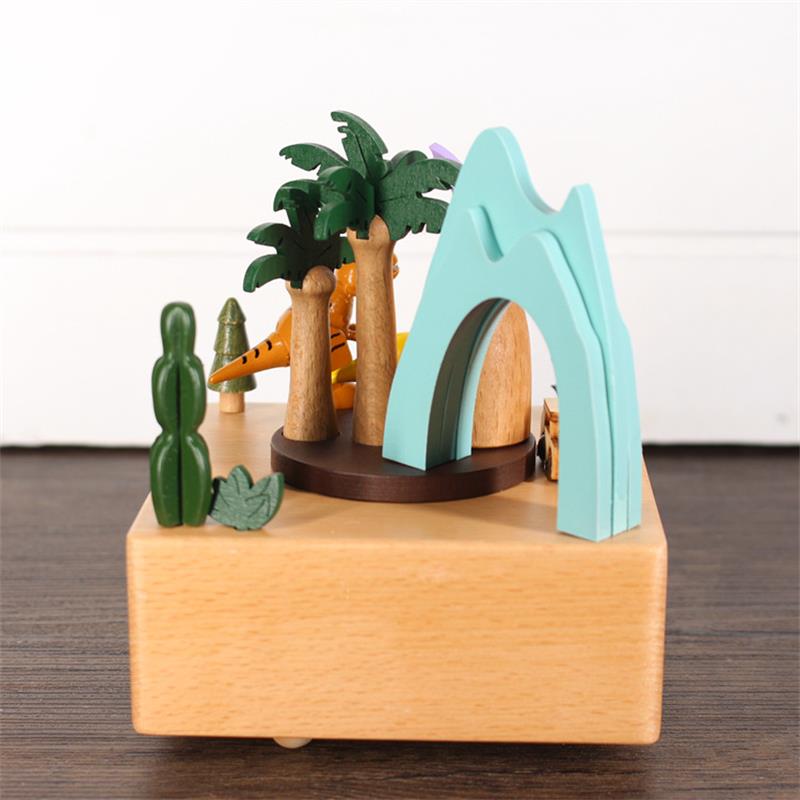 Dinosaur Land Music Boxes, Wooden Crafts, City In the Sky, Home Ornaments Decoration, Christmas, New Year's, Birthday Gifts