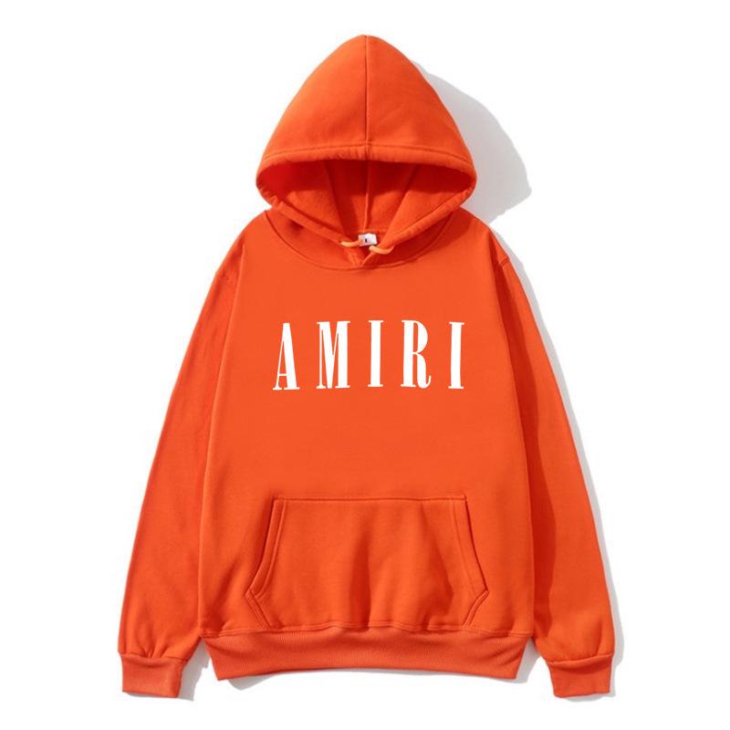 Autumn Winter Fleece Men's Amiri Hooded Loose Fit Trendy Brand Hoodie