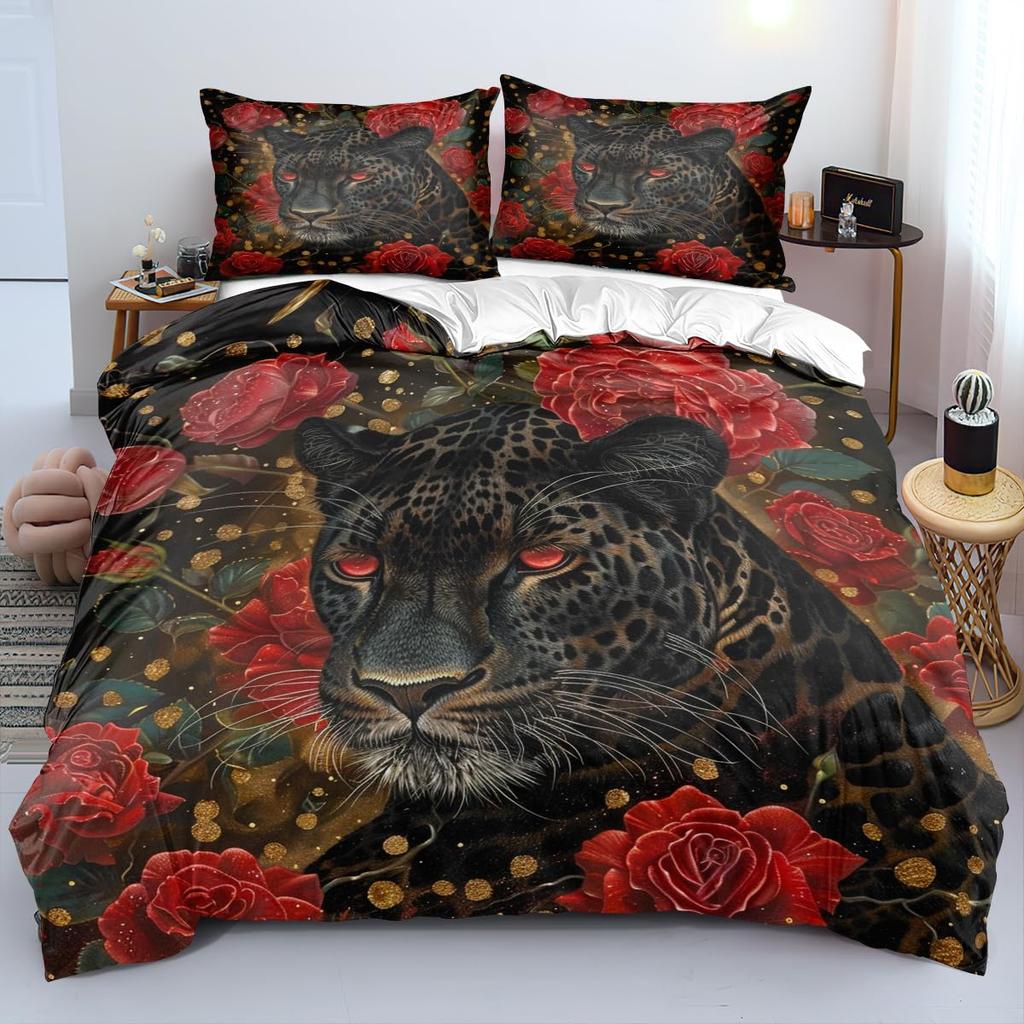 Rose Duvet Cover Sets Lightweight Comforter Cover For Boys Girls Children Teens Bedroom Decor Queen King Size With 2 Pillow Case