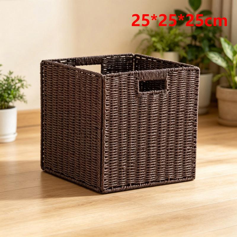 Cesto Portatutto Intrecciato Multifunzione Contenitore Organizer di Grande Capacità con Manico per Casa Camera da Letto Organizzare Vestiti Asciugamani Articoli Vari