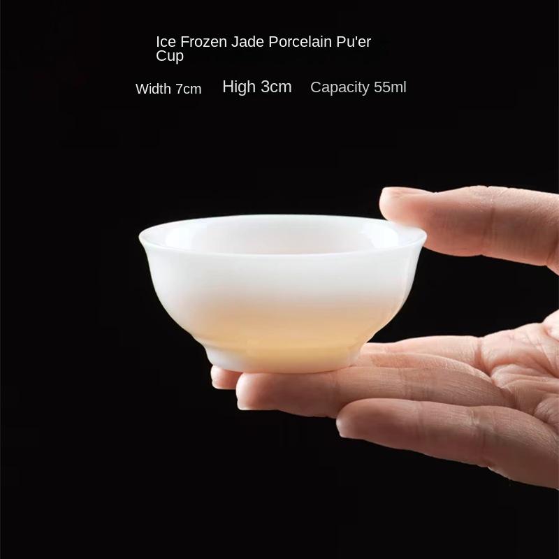 Ice-like Frozen Jade Porcelain Tea Cup White Porcelain Small Teacup Kung Fu Tea Set Ceramic Cup Teacup Tea Bowl