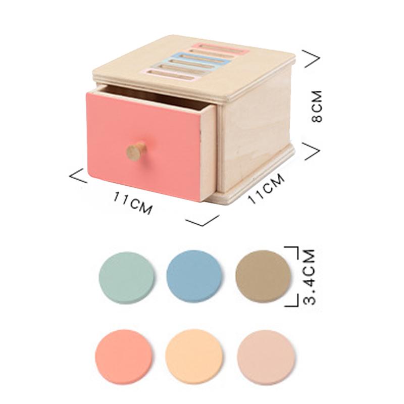 

Baby Montessori Sensory Toy Obiect Permanent Box Color Sorting Matching Game Coin Box Ball Drop Fine Motor Skills Education Toys