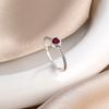 New Pink Red Heart 925 Pure Silver Love Ring CZ Zircon Inlaid Ring Women's Jewelry Wedding Exquisite Gift