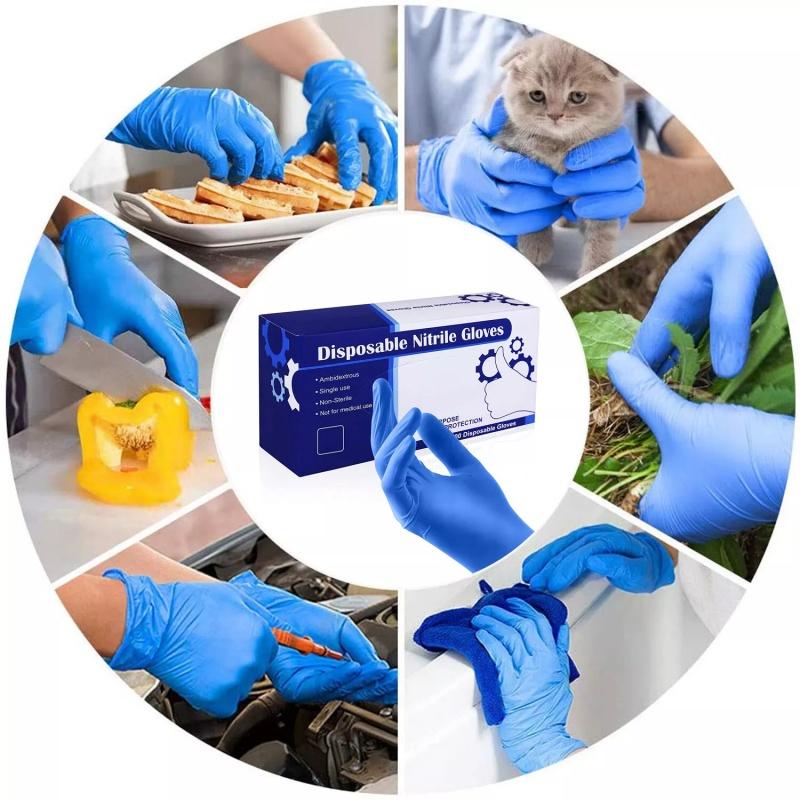 20/50/100 Stück Blaue Nitrilhandschuhe Einweg-Haushaltsreinigungshandschuhe für Küche, Kochen, Geschirrspülen, Tierpflege-Werkzeuge Latexfrei