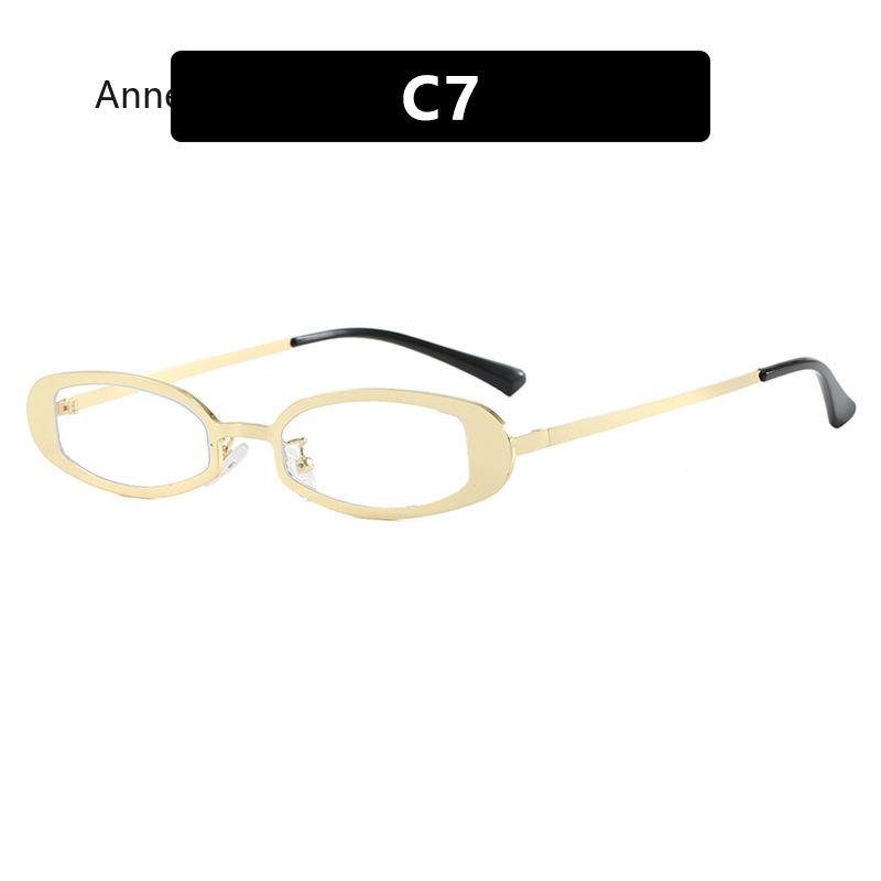 Metal Punk Small Frame Oval Sunglasses Women For Men Vintage Luxury  Designer Outdoor Driving Popular Sun Glasses UV400