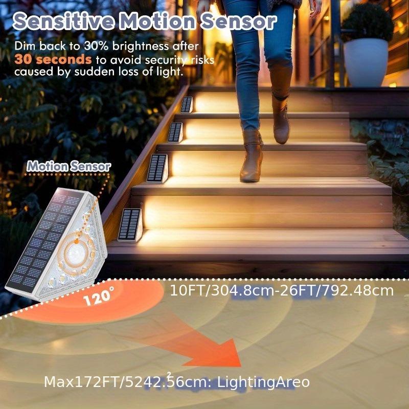 Solar Step Lights - Outdoor Sensor Lights for Garden, Balcony, or Staircase