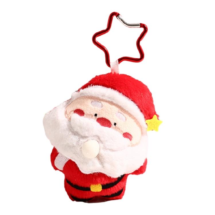 Lovely Santa Soft Plush Cartoon Christmas Tree Keychain for Bags and Keys Keyring Adorable Charm Birthday Gifts
