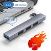 Cross-Border USB-C Aluminum 4-Port USB 3.0 Splitter Hub with Side Insert Design