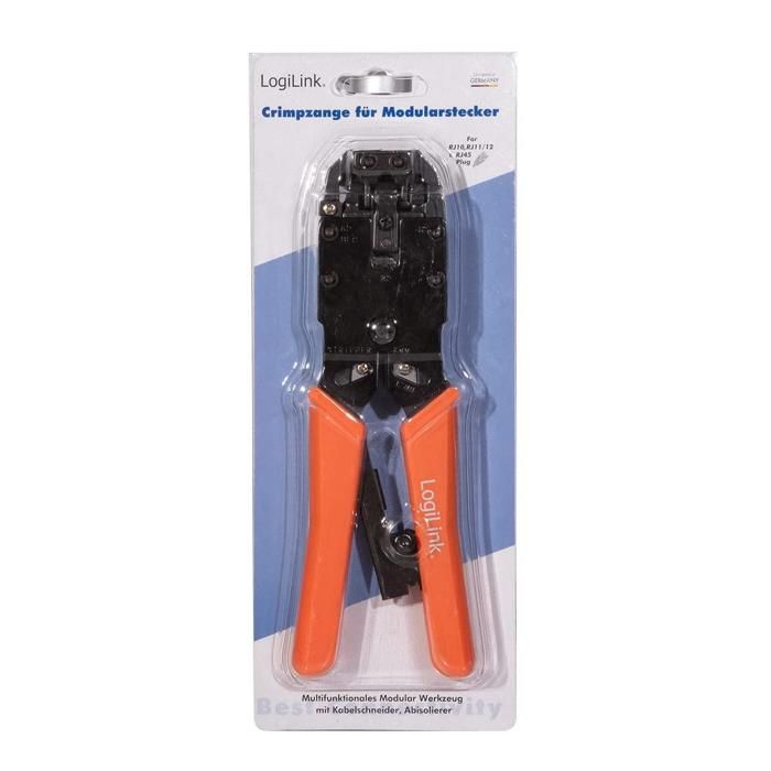 Pince à sertir universelle en métal pour câbles RJ45, RJ12, RJ11, 4P4C, 4P2C - LOGILINK