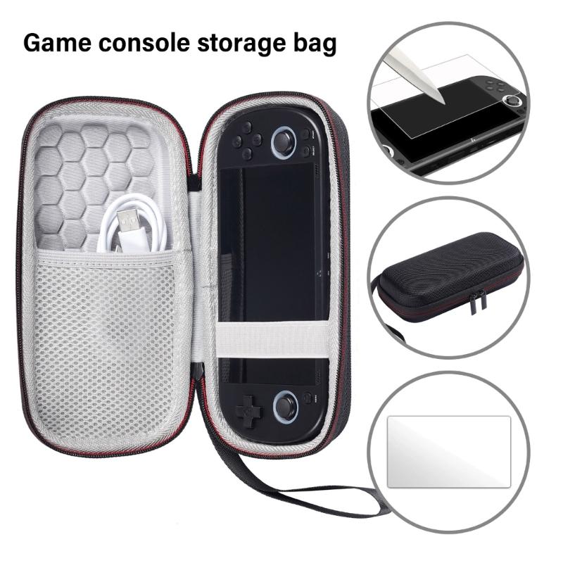 Handheld Game Console Protective Storage Bag Organizers Fit For Trimui Gamers, Includes High Clarity Tempered Glass Film